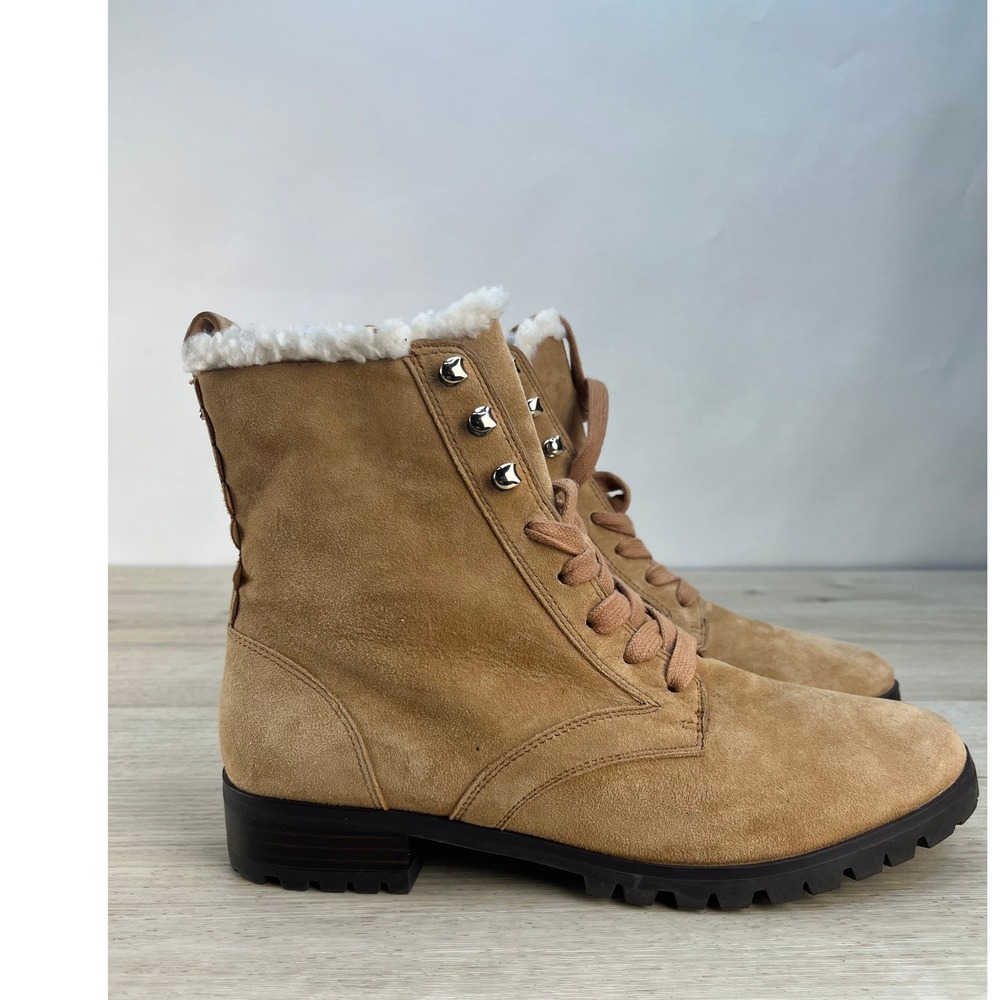 Kate Spade New York Raegan Women's Tan Suede Faux Fur Lined Boots Size 6B